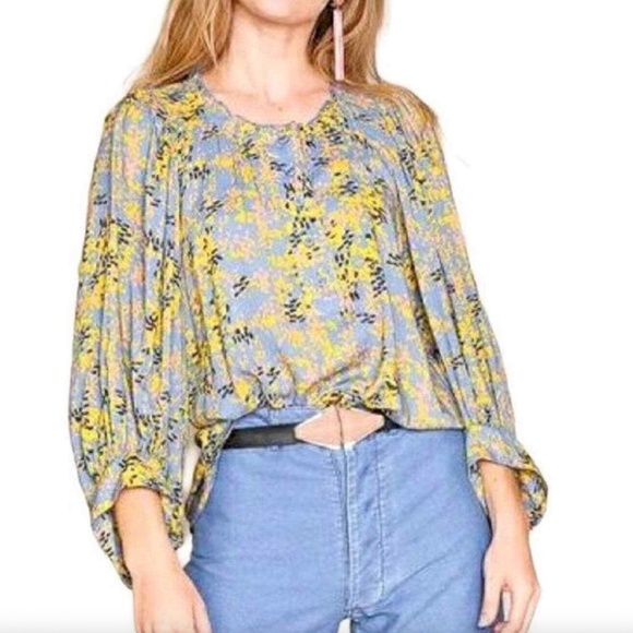 Apiece Apart Floral Everlastings Balloon Sleeve Blouse - Picture 1 of 5